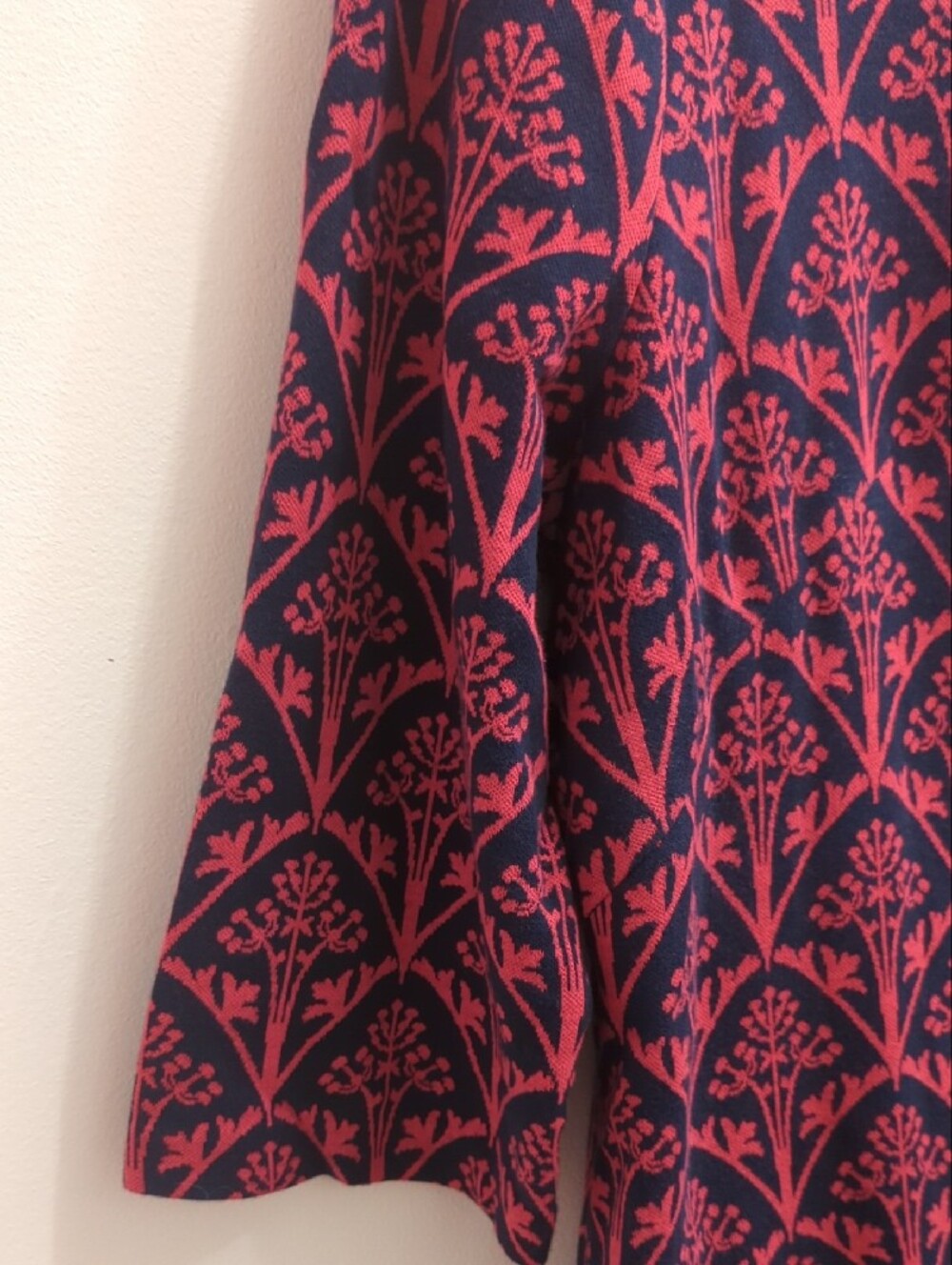 Boden Navy and Pink Floral-Print Midi Shift Dress, Women's US 18L - Picture 5 of 7